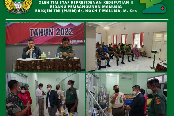 Peninjauan Kesiapan Penerapan Kamar Rawat Inap Standar (KRIS) di RST Bhakti Wira Tamtama Oleh Tim Staf Kepresidenan Kedeputian II Bidang Pembangunan Manusia Brigjen TNI (Purn) dr. Noch T Mallisa, M.Kes